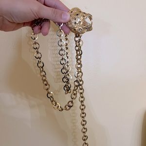 PRE-LOVED gold leopard chain belt
